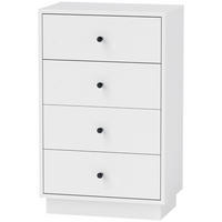 KOMMODE DE-38020 47/29/75 cm mit 4 Schubladen Weiß - Weiß, Holzwerkstoff (47/75/29cm) - ComfortXL