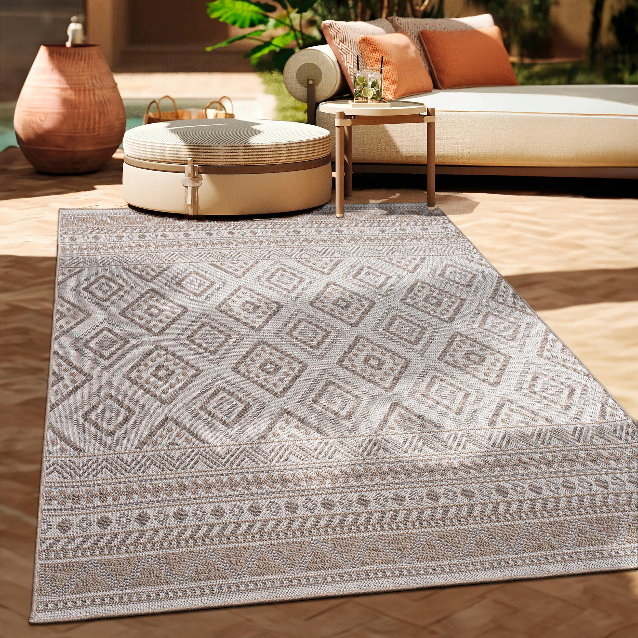 OUTDOORTEPPICH 200/200 cm Vermont 184 - Beige, Textil (200/200cm) - Paco Home