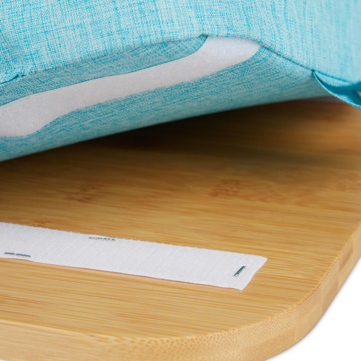 LAPTOPKISSEN Natur Blau Bambus 8x51x36 cm - Multicolor, Holz/Textil (36/51/8cm) - Relaxdays
