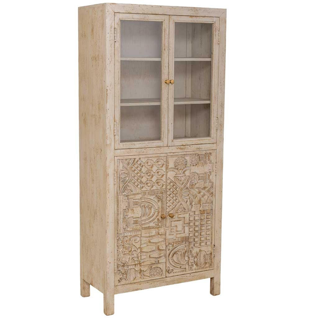 VITRINE aus holz 80x40x180cm - Beige, Holz (80/180/40cm) - Wanderlust