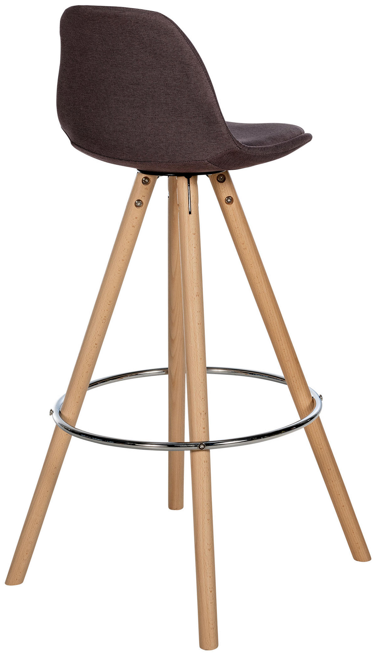 BARHOCKER PALMA Braun Stoff Braun - Braun, Holz/Textil (38/99/44cm) - DELUKE