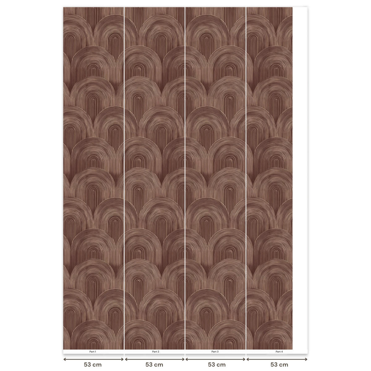 TAPETE - Rhythmic - Aufschlag - Braun - 200x300 cm - Dunkelbraun, Papier (200/300cm) - OnlyWow