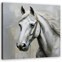 WANDBILD weißes pferd tiere - Weiß, Textil (50/50cm) - Feeby