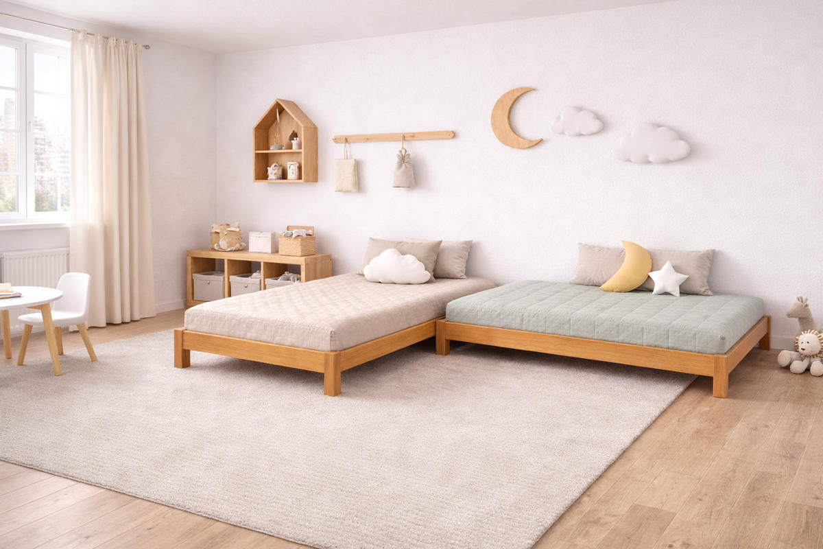 STAPELBETTEN 2-er Set Sendi 180x80 teak - Braun, Holzwerkstoff - LUKDOM