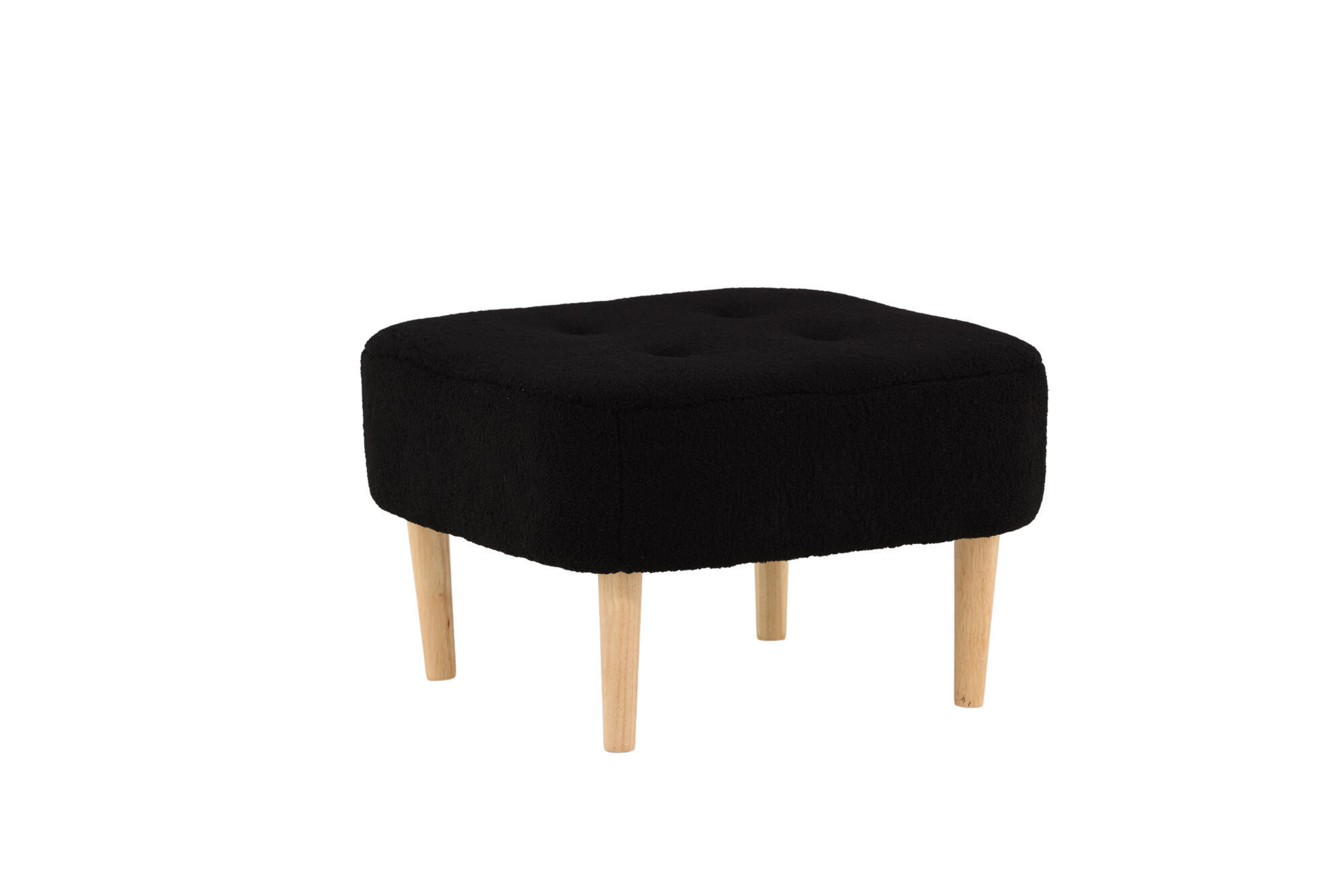 SITZPOUF SALINA Schwarz 60x60x28 cm - Schwarz, Textil (60/28/60cm) - FURNLUX