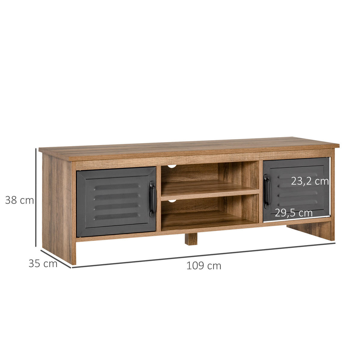 TV-MÖBEL Braun 1 Stück - Braun, Holzwerkstoff (109/38/35cm) - GiPP