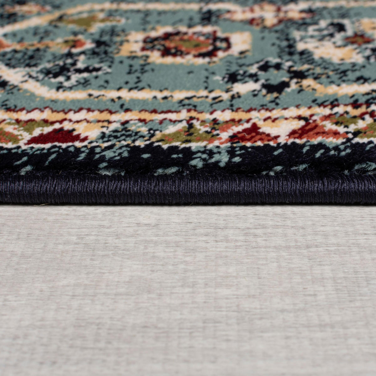 KURZFLORTEPPICH GLAZERT, geometrisch, Blau, 120 x 170 cm - Blau, Textil (170/120cm) - KADIMA DESIGN