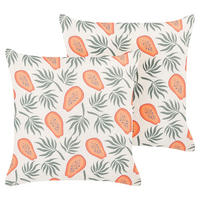 DEKOKISSEN 2er-Set Bunt 45/45 cm Avens - Multicolor, Textil (45/45cm) - Beliani