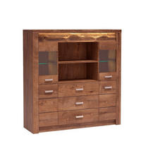 KOMMODE ZERI 137/141,5/42cm mit 3 Schubladen 4 Türen Braun - Braun, Holzwerkstoff (137/141.5/42cm) - MASSENO