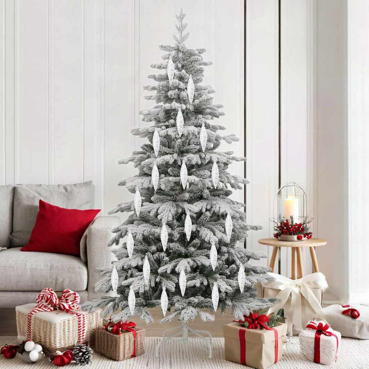 WEIHNACHTSKUGEL Spiralenform 40 -teilig 3/11 cm Silber Kunststoff - Silberfarben, Kunststoff (3/11/3cm) - vidaXL