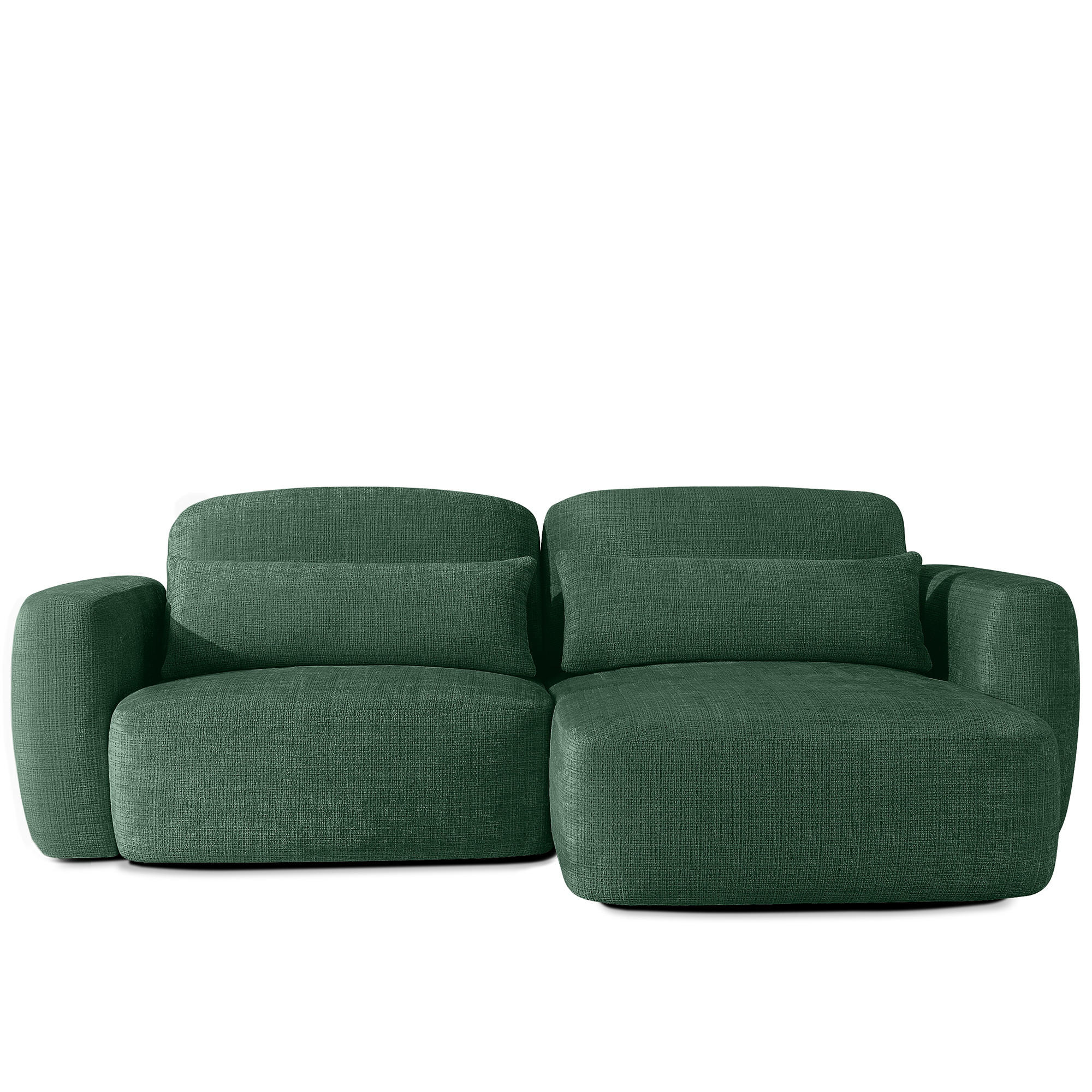 ECKSOFA rechts ELOSA - Grün, Holz/Textil (245/165cm) - KONSIMO®