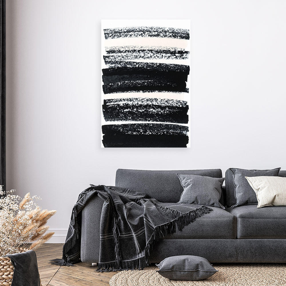 LEINWANDBILD Moderne Abstraktion 80x120cm - Schwarz, Textil (80/120cm) - Feeby