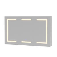 SPIEGELSCHRANK - dreitürig - mit LED-Beleuchtung - Antibeschlag-Funktion und Steckdose - Regalen - Weiß - Weiß, Holzwerkstoff (13.5/60/100.4cm) - DELFA