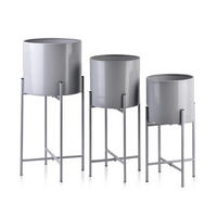 BLUMENTÖPFEN Swen Grau 23/20/54 cm Metall - Grau, Metall (54cm) - Mondex