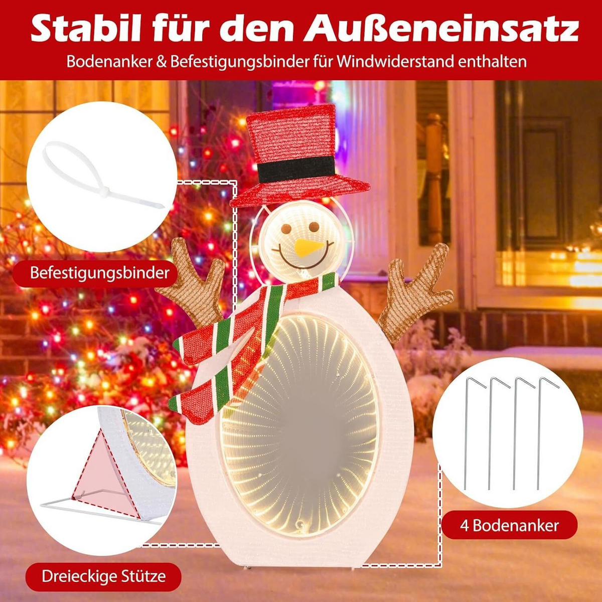 SCHNEEMANN 64cm Mehrfarbig - Multicolor, Metall (30/64/42cm) - COSTWAY