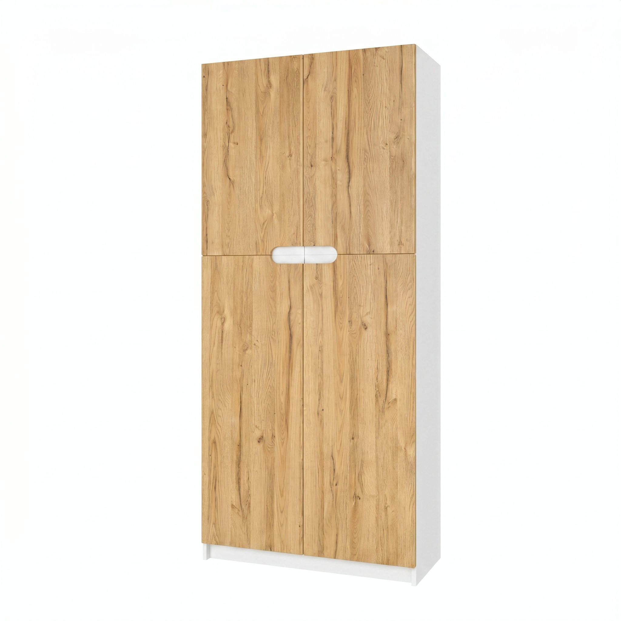 UREDSKI ormar Logan V1 Bijela mat/Hrast prirodni (82 x 184 x 37 cm) - boje hrasta, drvni materijal (82/184/37cm) - Vladon