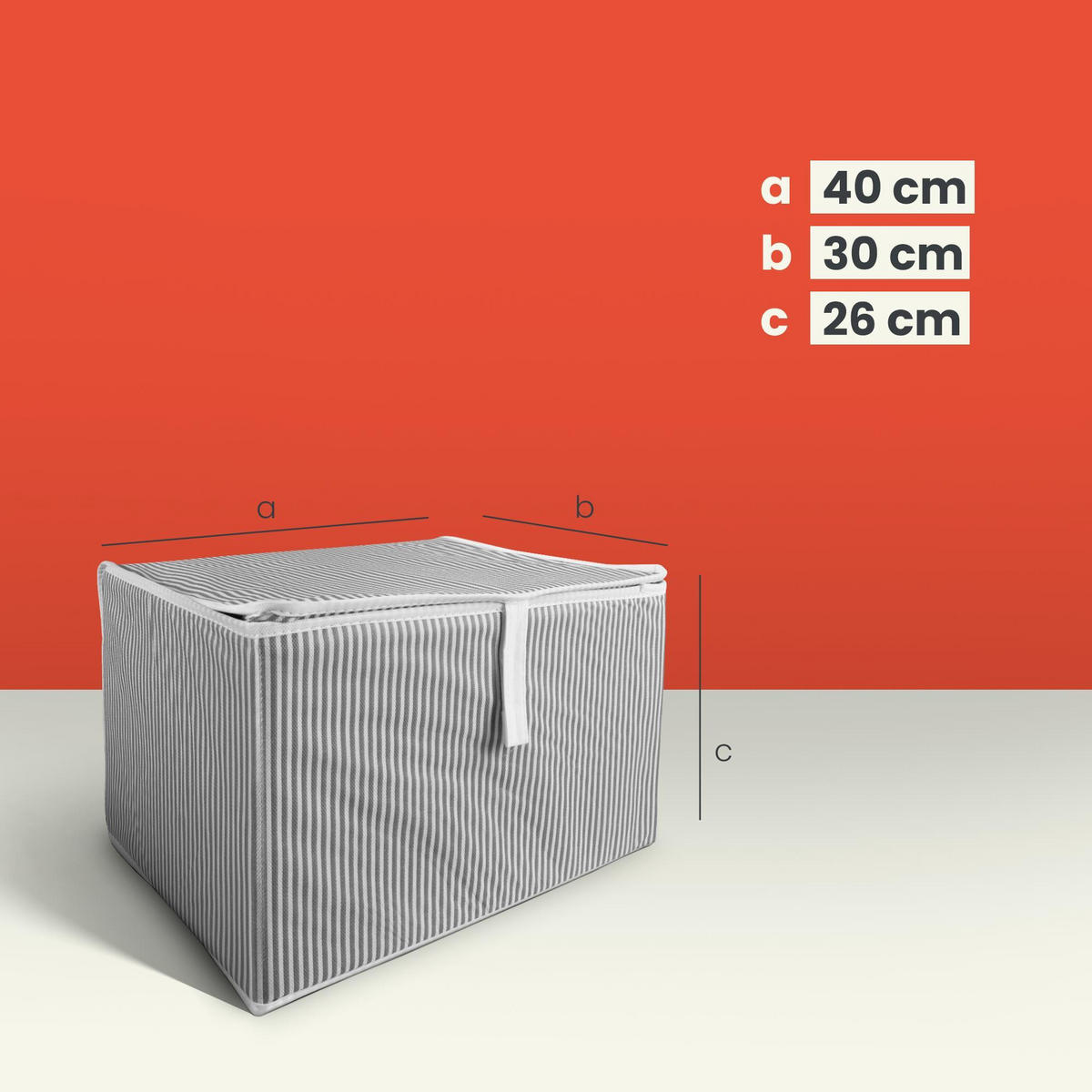 AUFBEWAHRUNGSBOX Stoff mit Holzgriffen faltbar 40x30x26 cm - Grau, Textil (30/26/40cm) - Bestlivings