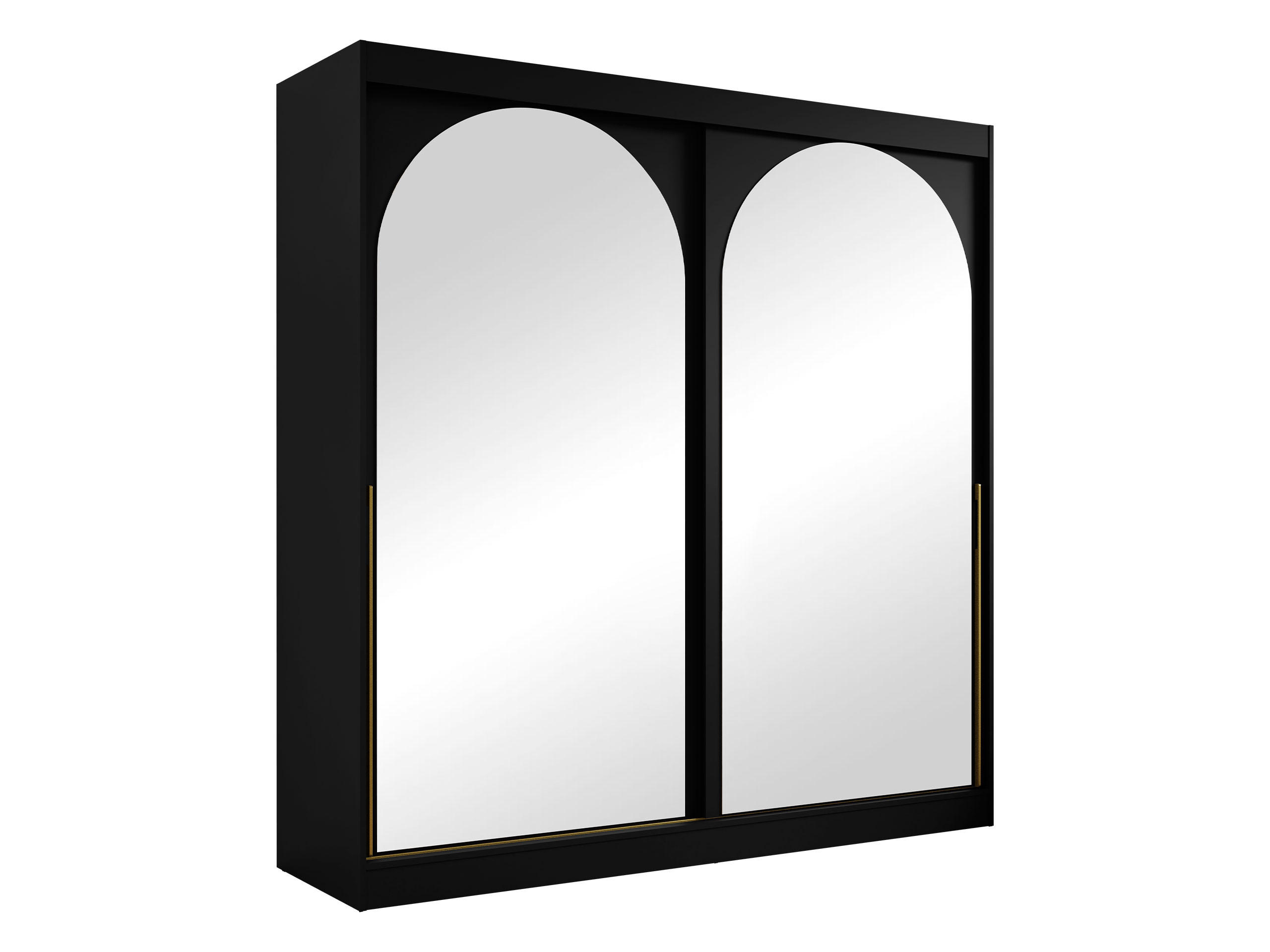 SCHIEBETÜRENSCHRANK Modin 200 - Goldfarben/Schwarz, Holzwerkstoff/Kunststoff (200/216/65cm) - MIRJAN24