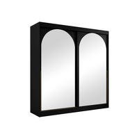 SCHIEBETÜRENSCHRANK Modin 200 - Goldfarben/Schwarz, Holzwerkstoff/Kunststoff (200/216/65cm) - MIRJAN24
