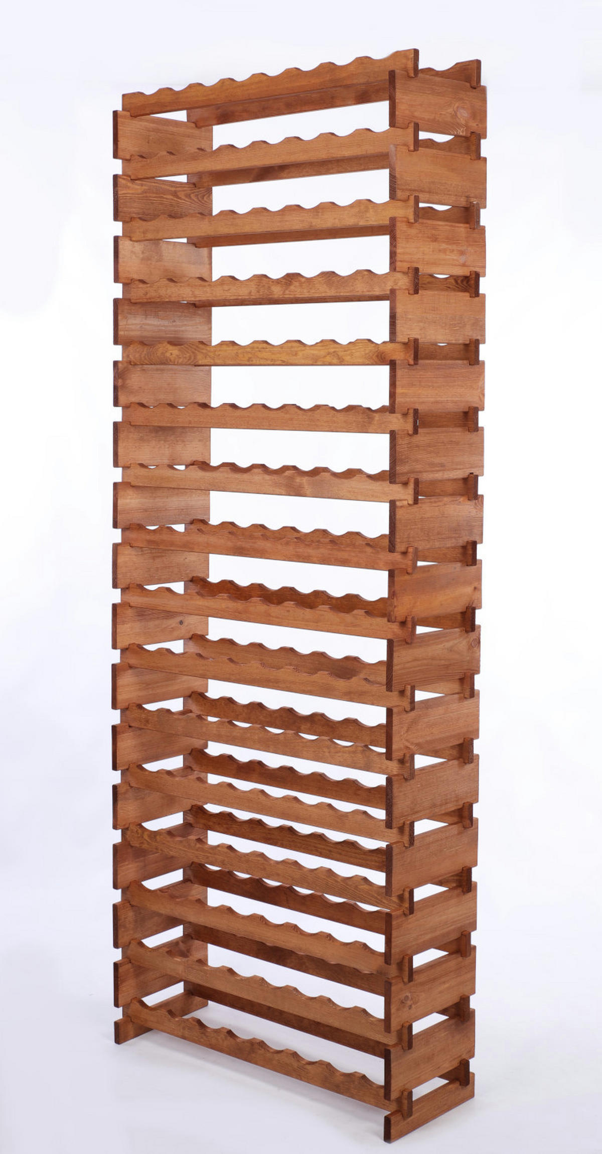 WEINREGAL VINOTECA FLEX PRO HxBxT 219x84x28cm 128 Flaschen auf 16 Ebenen Braun geölt - Braun, Holz (84/219/28cm) - PROREGAL