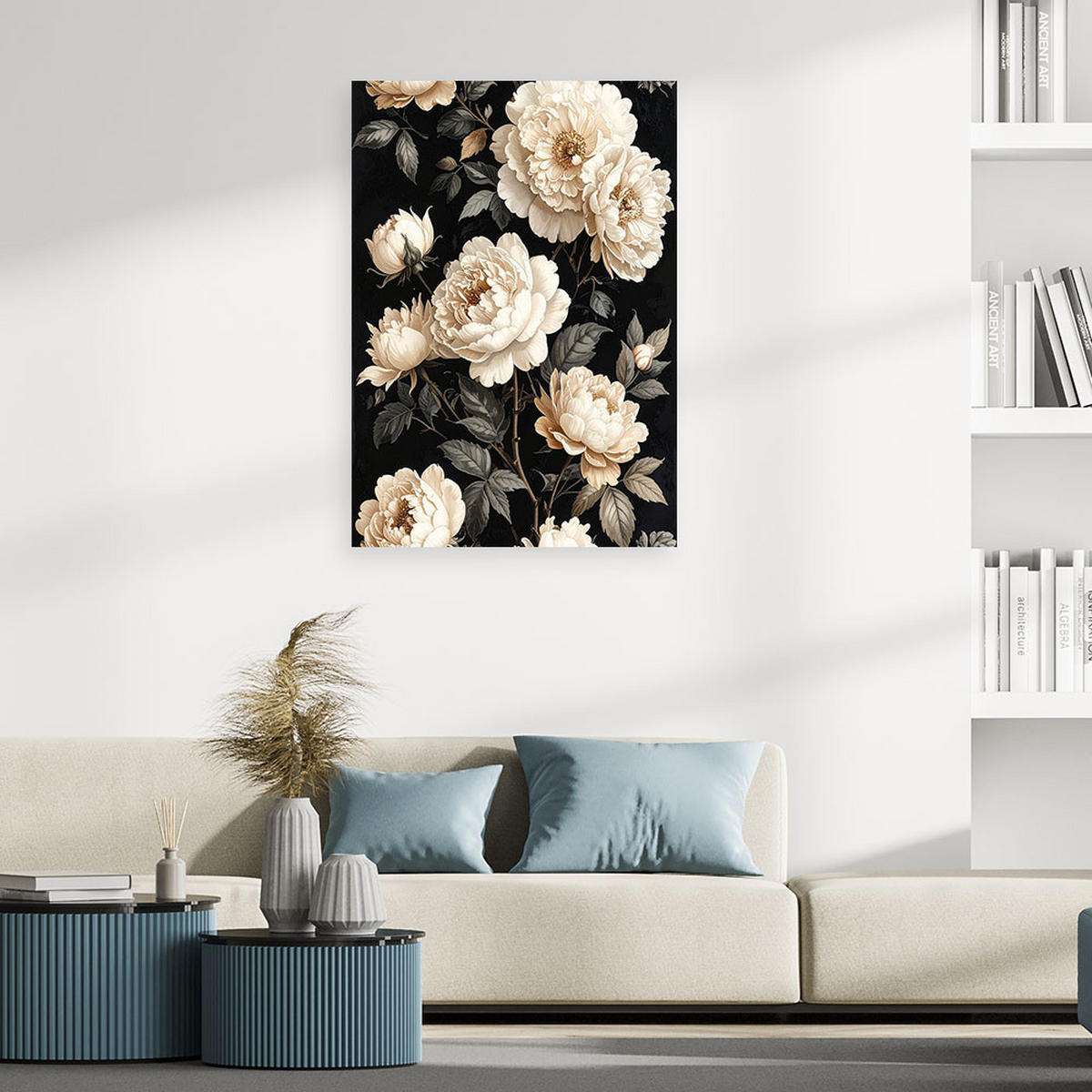 LEINWANDBILD Blumen 70x100cm - Schwarz, Textil (70/100cm) - Feeby