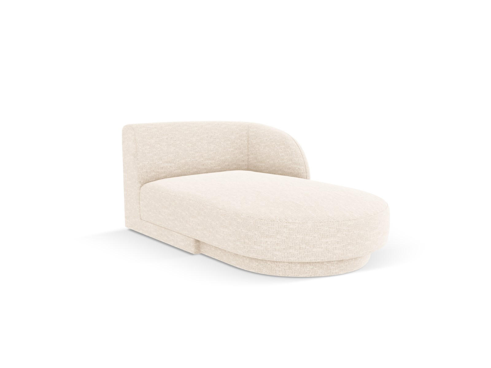 CHAISELONGUE rechts Miley aus Chenille-Stoff leichtes beige - Creme, Textil (90/70/156cm) - Micadoni