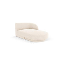 CHAISELONGUE rechts Miley aus Chenille-Stoff leichtes beige - Creme, Textil (90/70/156cm) - Micadoni