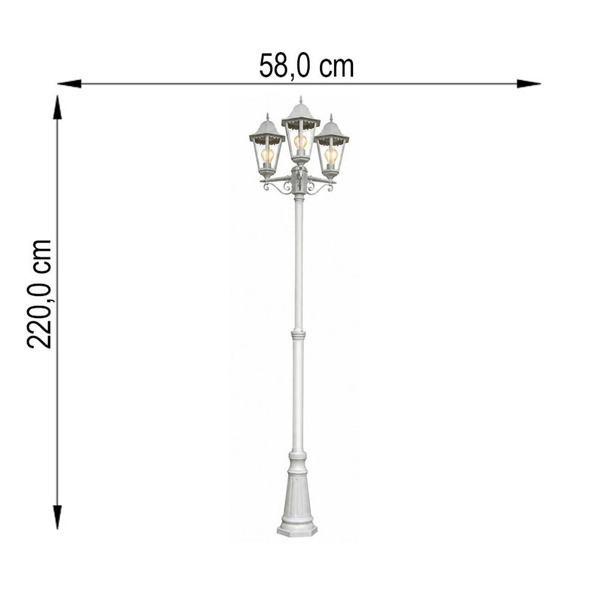 LED STEHLEUCHTE Aluminium Weiß für Außen - Weiß, Metall (58/55/220cm)
