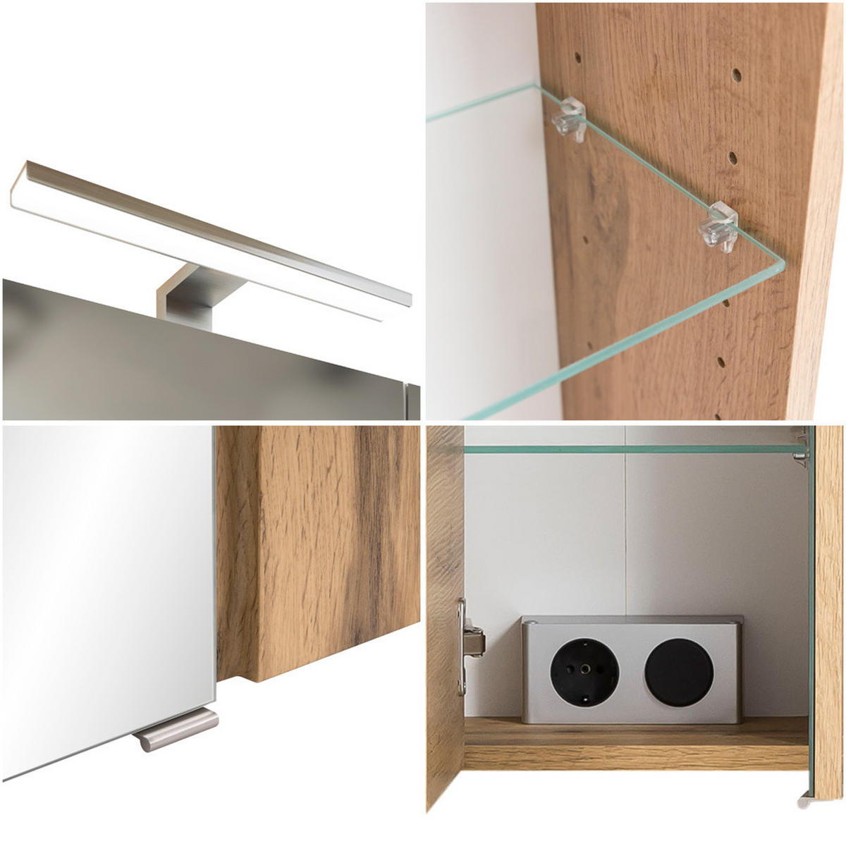 BADMÖBEL-SET 5-TLG. Vasto-03 - Grau, Holzwerkstoff (245/200/35cm) - Lomado