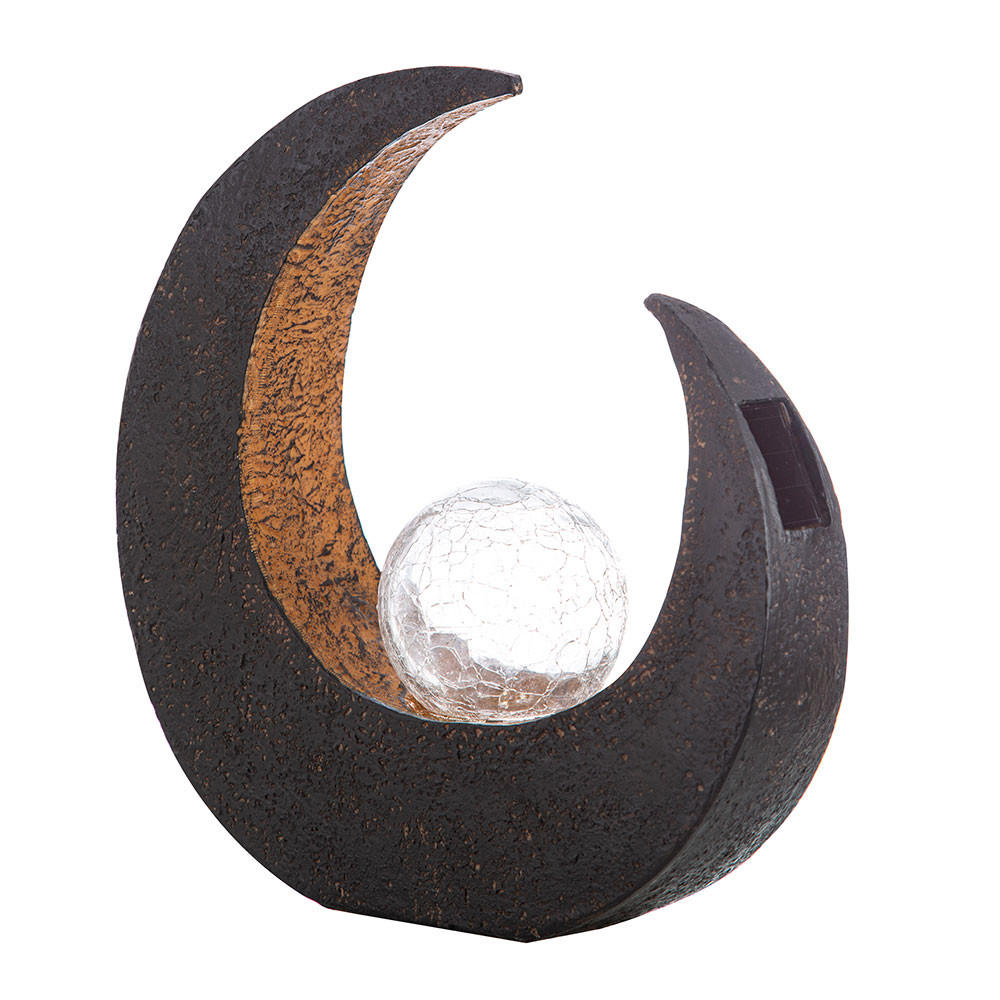 LED AUSSENLEUCHTE Halbmond Schwarz Gold - Schwarz, Kunststoff (29.4/9/30.5cm)