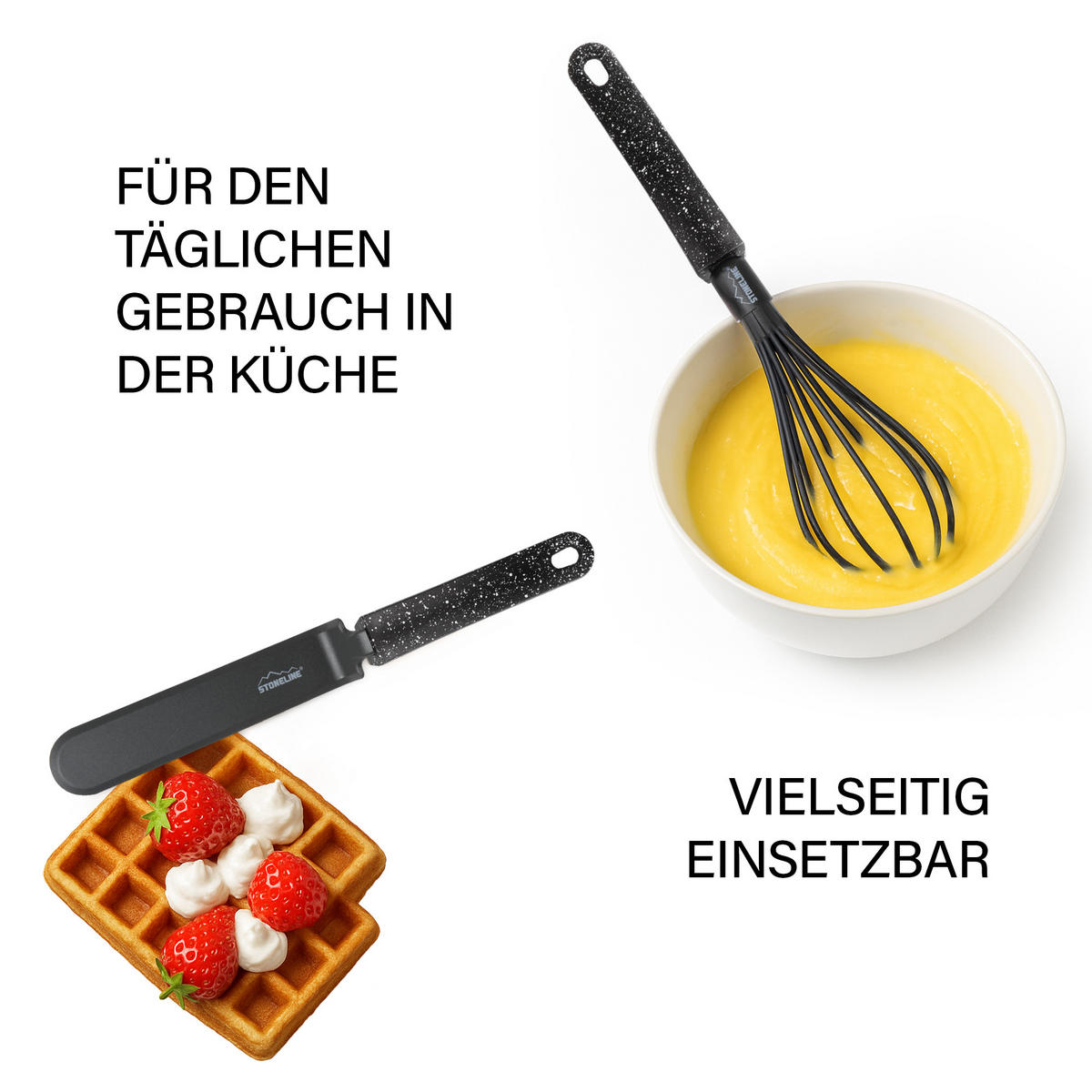 KÜCHENHELFER-SET 9-TEILIG - Schwarz, Metall - Stoneline