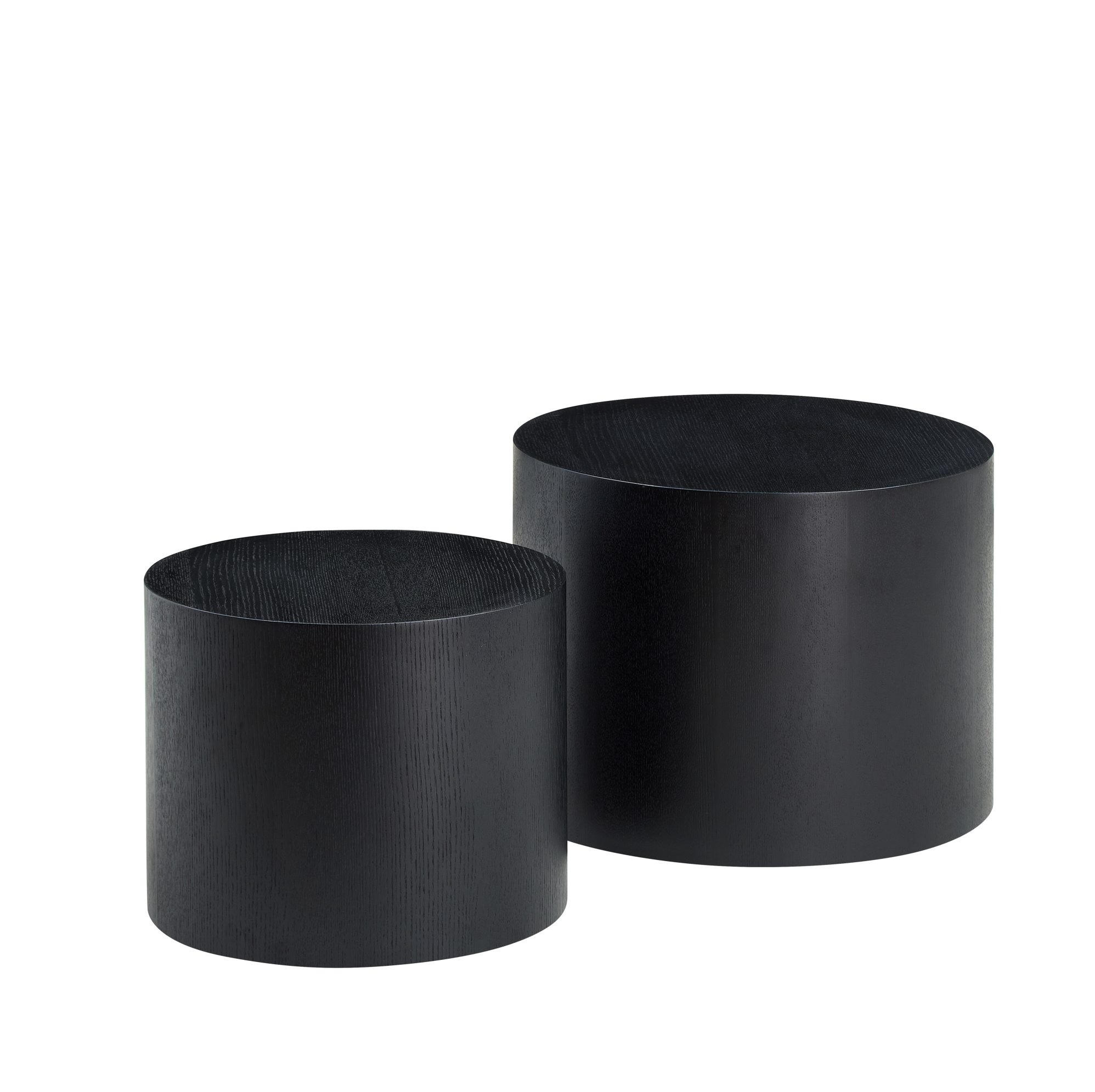 COUCHTISCH-SET 48/48/38 cm schwarz aus MDF platzsparend - Schwarz, Holzwerkstoff (48/48/38cm) - OKWISH