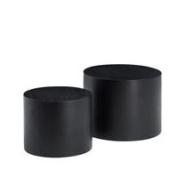 COUCHTISCH-SET 48/48/38 cm schwarz aus MDF platzsparend - Schwarz, Holzwerkstoff (48/48/38cm) - OKWISH