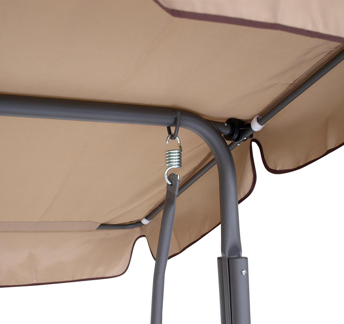 HOLLYWOODSCHAUKEL Florenz, 3-Sitzer, 170 cm, Farbe: creme / grau - Braun, Metall (170/153/110cm) - TPFGarden