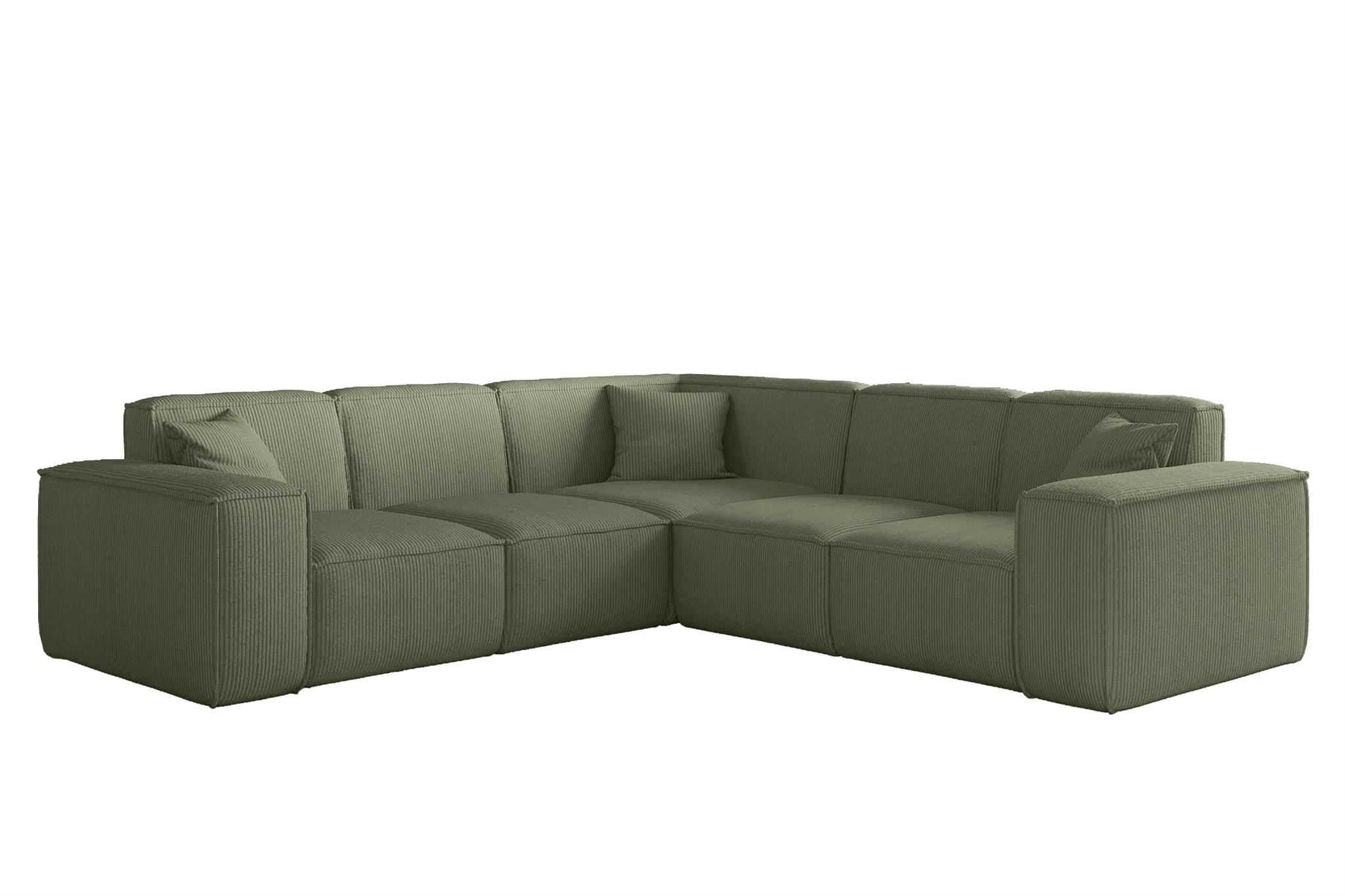 SOFA Celes Premium Stoff Scala - Jadegrün, Holzwerkstoff/Textil (246/246cm) - Fun Möbel