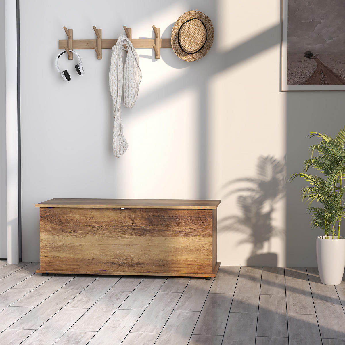 KISSENBOX DE-12479 mit klappdeckel 100/40/40 cm Braun - Braun, Holzwerkstoff (40/40/100cm) - ComfortXL