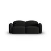 SOFA Blair aus Chenille-Stoff mischung schwarz 2 Sitzplätze - Schwarz, Textil (87/80/194cm) - Micadoni