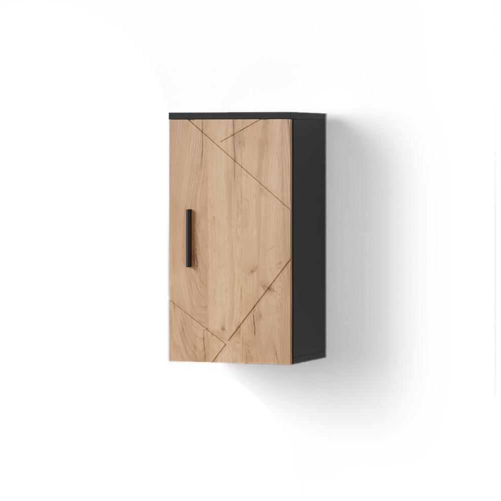 BADSCHRANK Ronco Goldkraft Eiche/Anthrazit 30 x 59 cm - Honigeiche/Anthrazit, Holzwerkstoff (30/59/24cm) - Livinity®