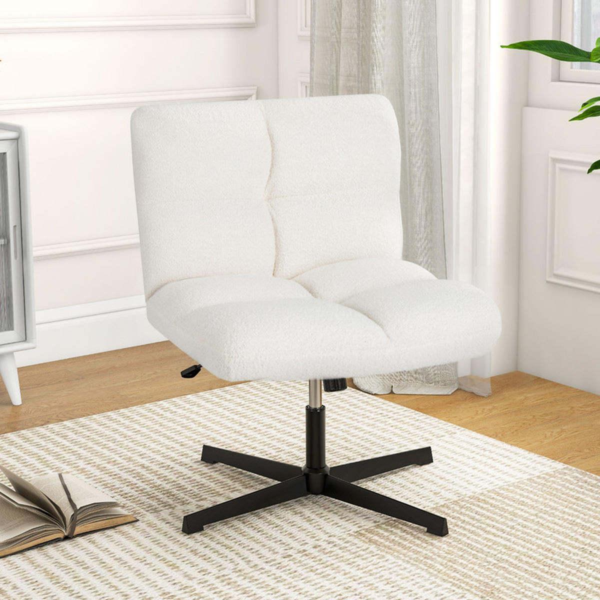 BÜROSTUHL Beige - Beige, Metall (73/78/64cm) - COSTWAY
