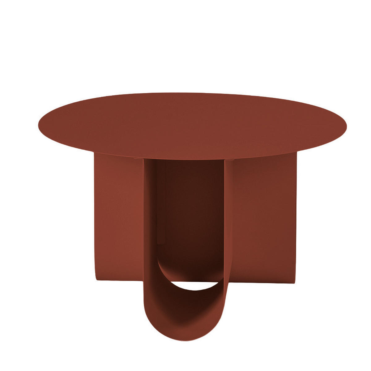 COUCHTISCH - Metall - Burgunderrot - Einzelstück - Aubergine, Metall (60/60/35cm) - Drawer