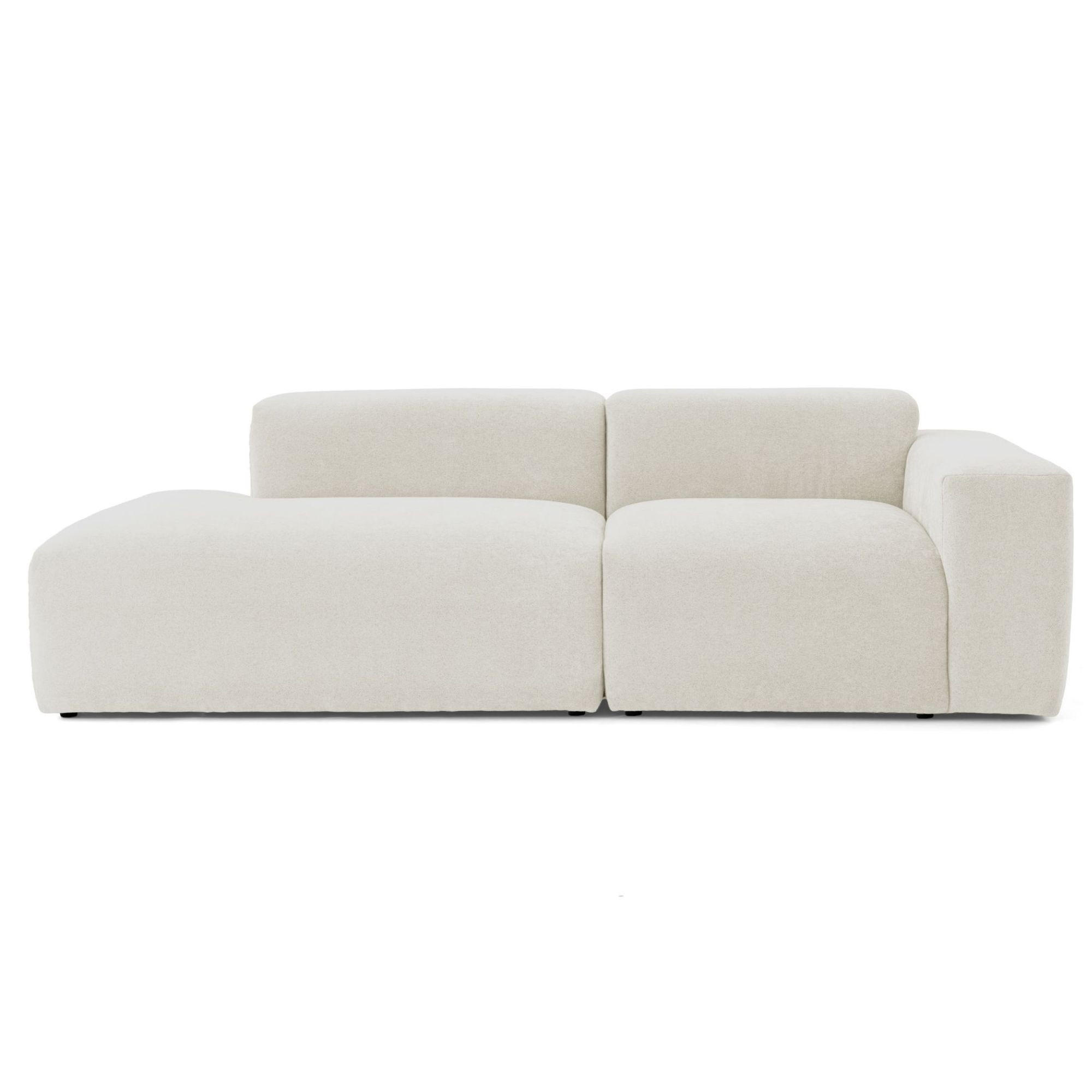3-SITZER modulares Sofa HEAVEN SET 1 Links, Breite 255 cm Webstoff Weiß - Schwarz/Weiß, Holz/Kunststoff (255/71/102cm) - Muffo