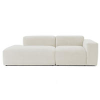 3-SITZER modulares Sofa HEAVEN SET 1 Links, Breite 255 cm Webstoff Weiß - Schwarz/Weiß, Holz/Kunststoff (255/71/102cm) - Muffo
