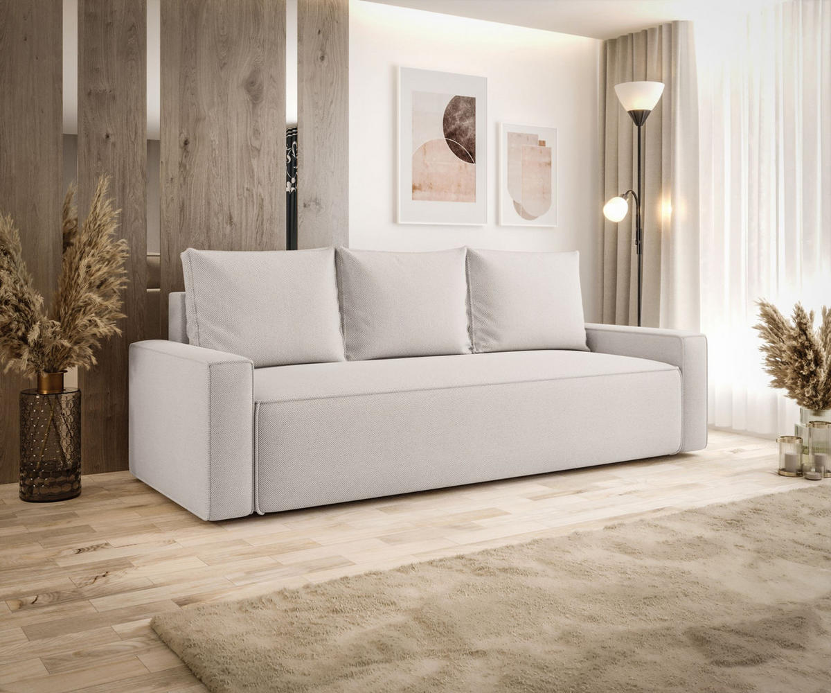 SOFA mit Schlaffunktion SAVIO Curio 02 - Creme, Textil (232/90/90cm) - Bedante