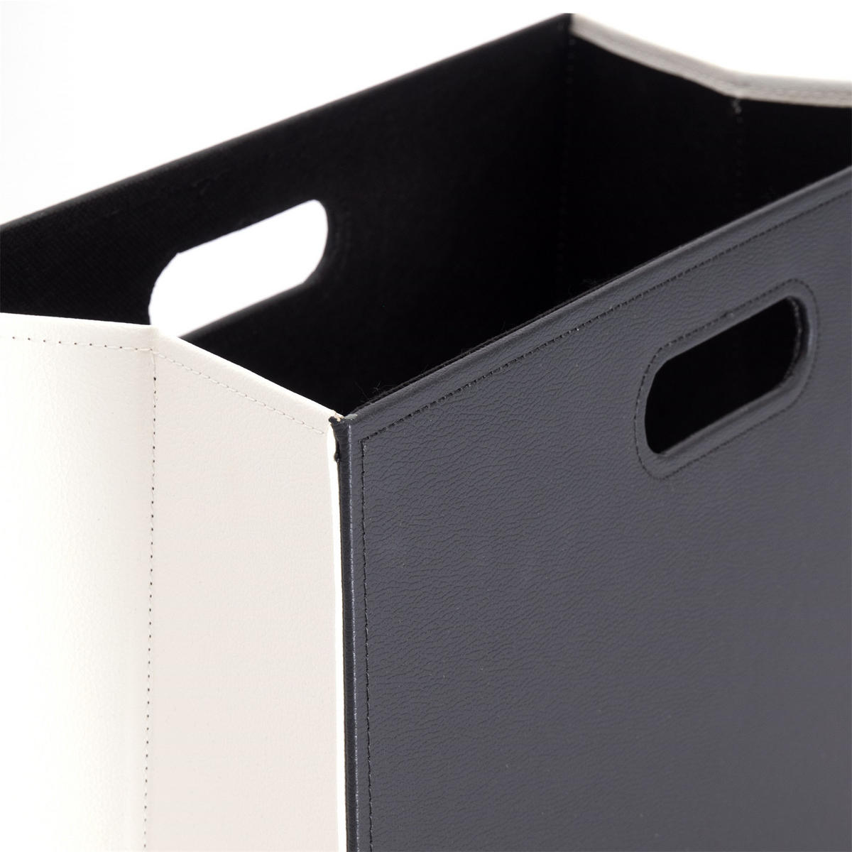ZEITUNGSSTÄNDER Business Kunstleder, faltbar schwarz-weiß - Schwarz, Kunststoff (19/30/40cm) - CREEDWOOD