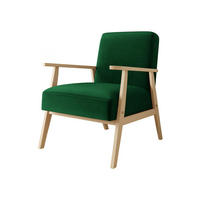 SESSEL Retro - Naturfarben/Grün, Holz/Textil (59/76/67cm) - MIRJAN24