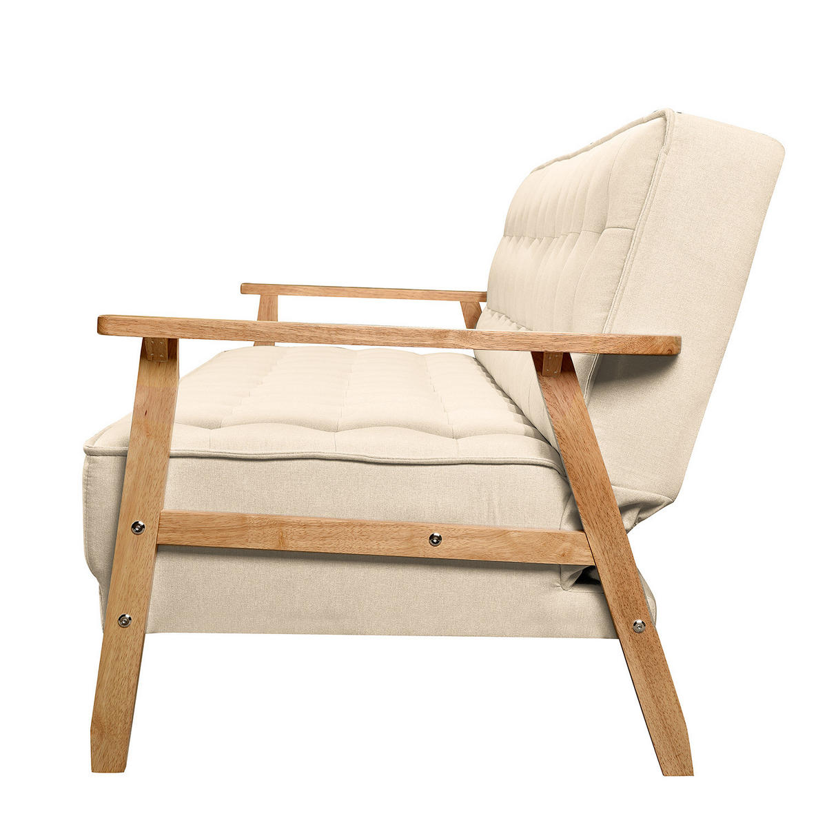 SCHLAFSOFA - Beige, Birkenholz/Textil (204/85/86cm) - home24