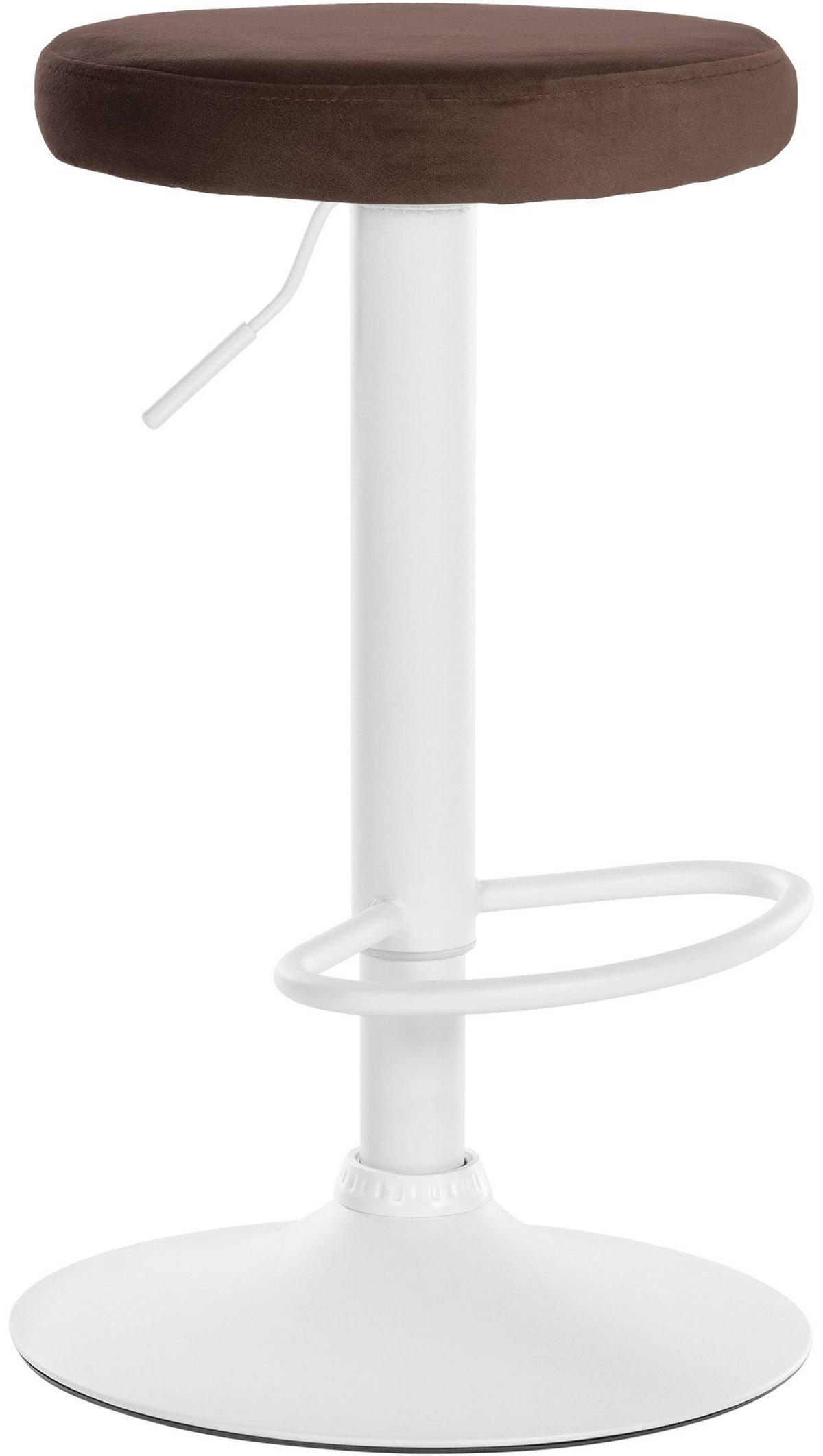 BARHOCKER Samt braun - Weiß/Braun, Textil/Metall (38.5/60/38.5cm) - CLP