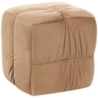 POUF Samtstoff Taupe Turley - Taupe, Textil (57/38/57cm) - Beliani