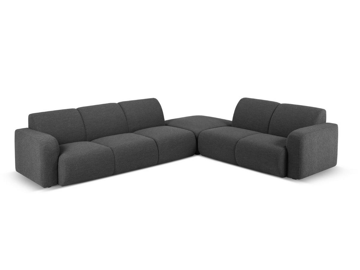 ECKSOFA rechts Molino aus Boucle dunkelgrau 6 Sitzplätze - Dunkelgrau, Textil (250/315cm) - Micadoni