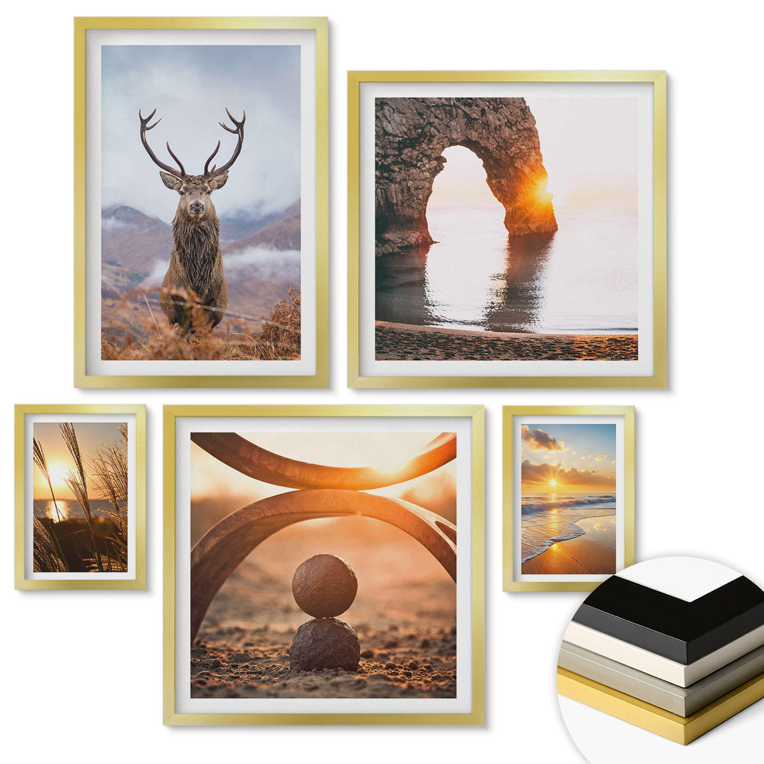 ArtPrintCave Wandbilder Gold 40x60 cm
